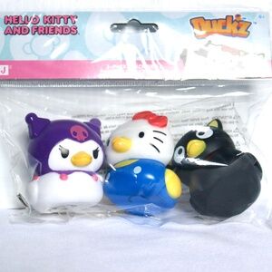 Set of 3 Hello Kitty and Friends Rubber Duck by Duckz Bath Toy Kuromi Chococat